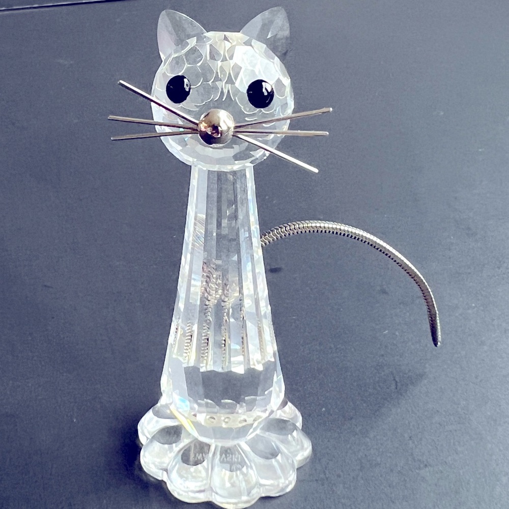 Vintage 1976 most collectible large Cat Swarovski figurine
